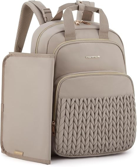 mommore Diaper Bag Backpack, Stylish Travel Baby Bag with Insulated Pockets, Changing Pad and Str... | Amazon (US)