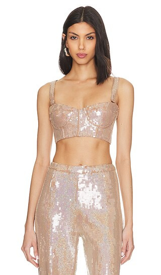 Capri Nude Sequin Bralette in Nude | Revolve Clothing (Global)