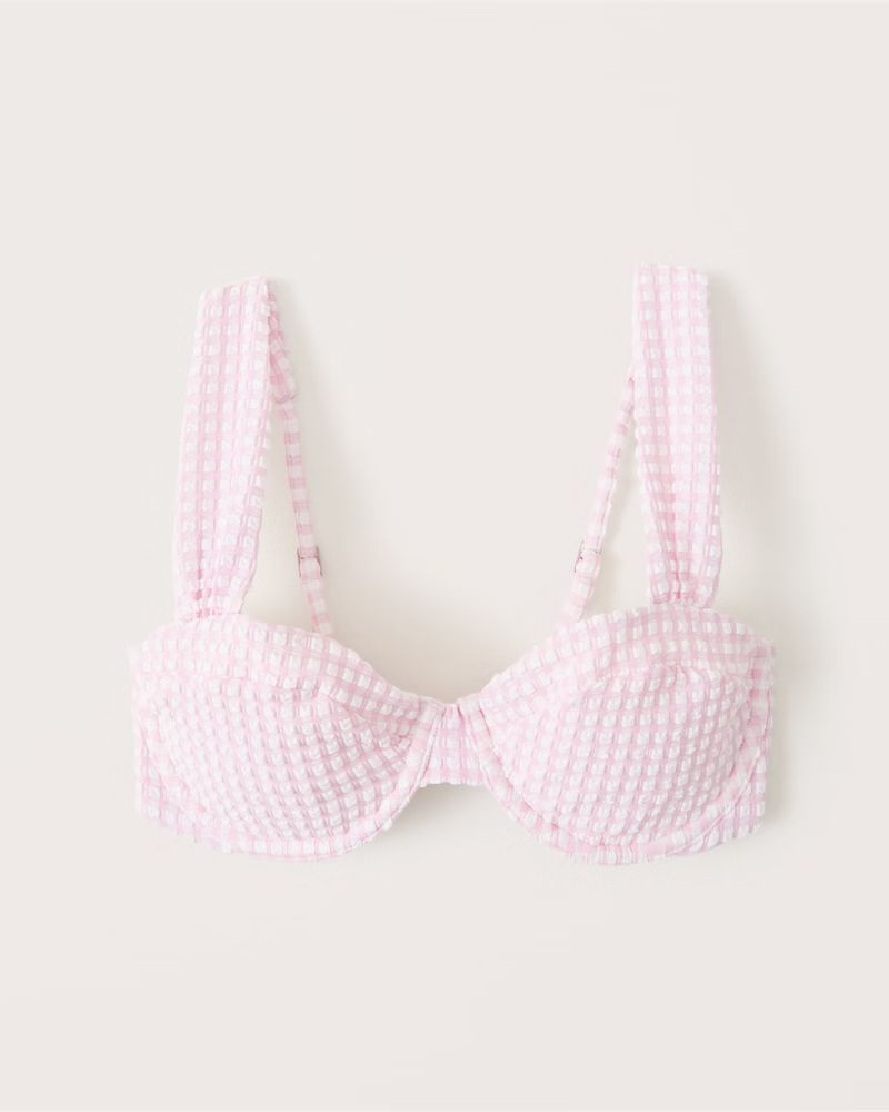 Wide Strap Pleated Underwire Bikini Top | Abercrombie & Fitch (US)