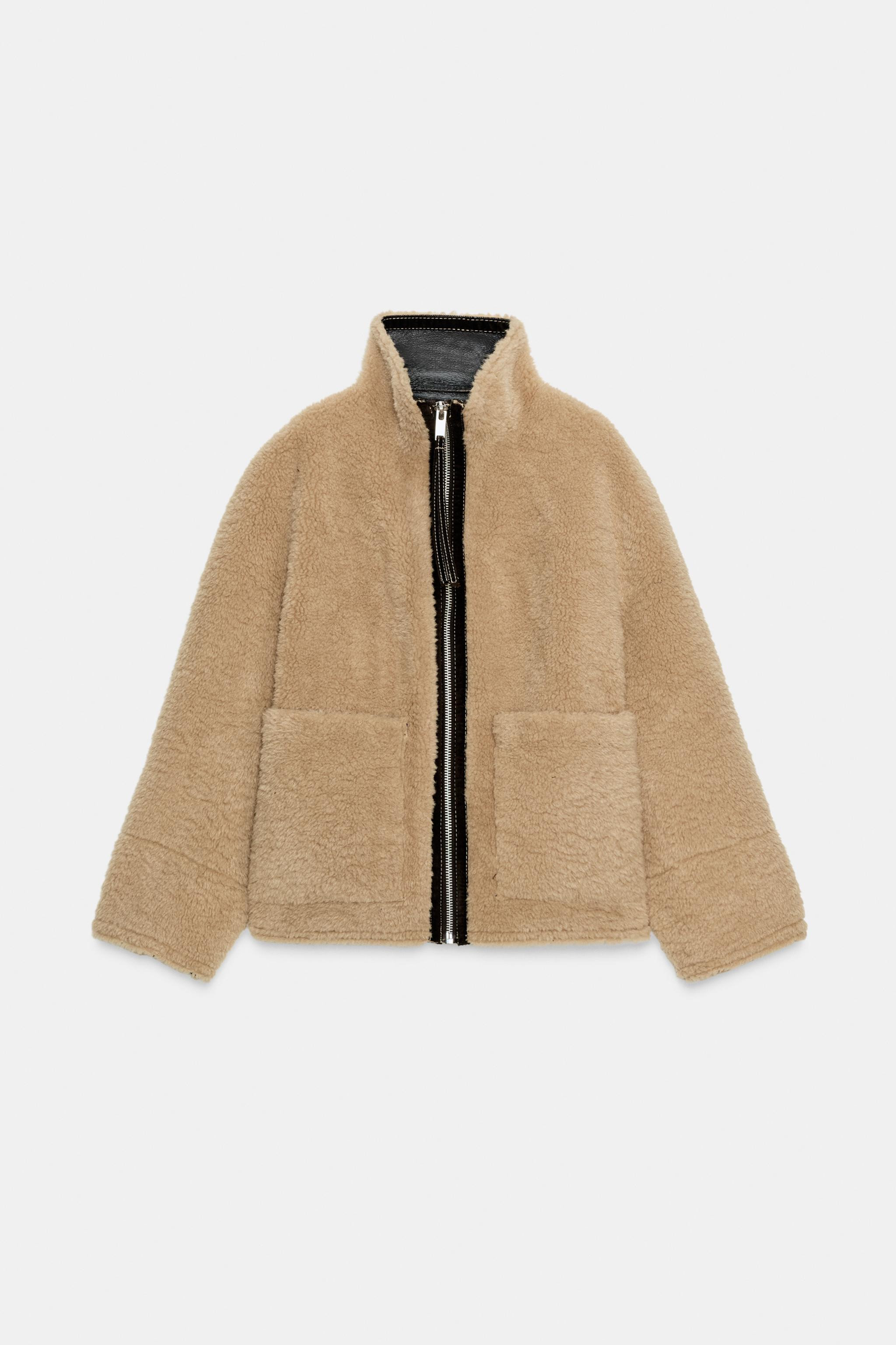 ZW COLLECTION FAUX SHEARLING DOUBLE-FACED JACKET | Zara US