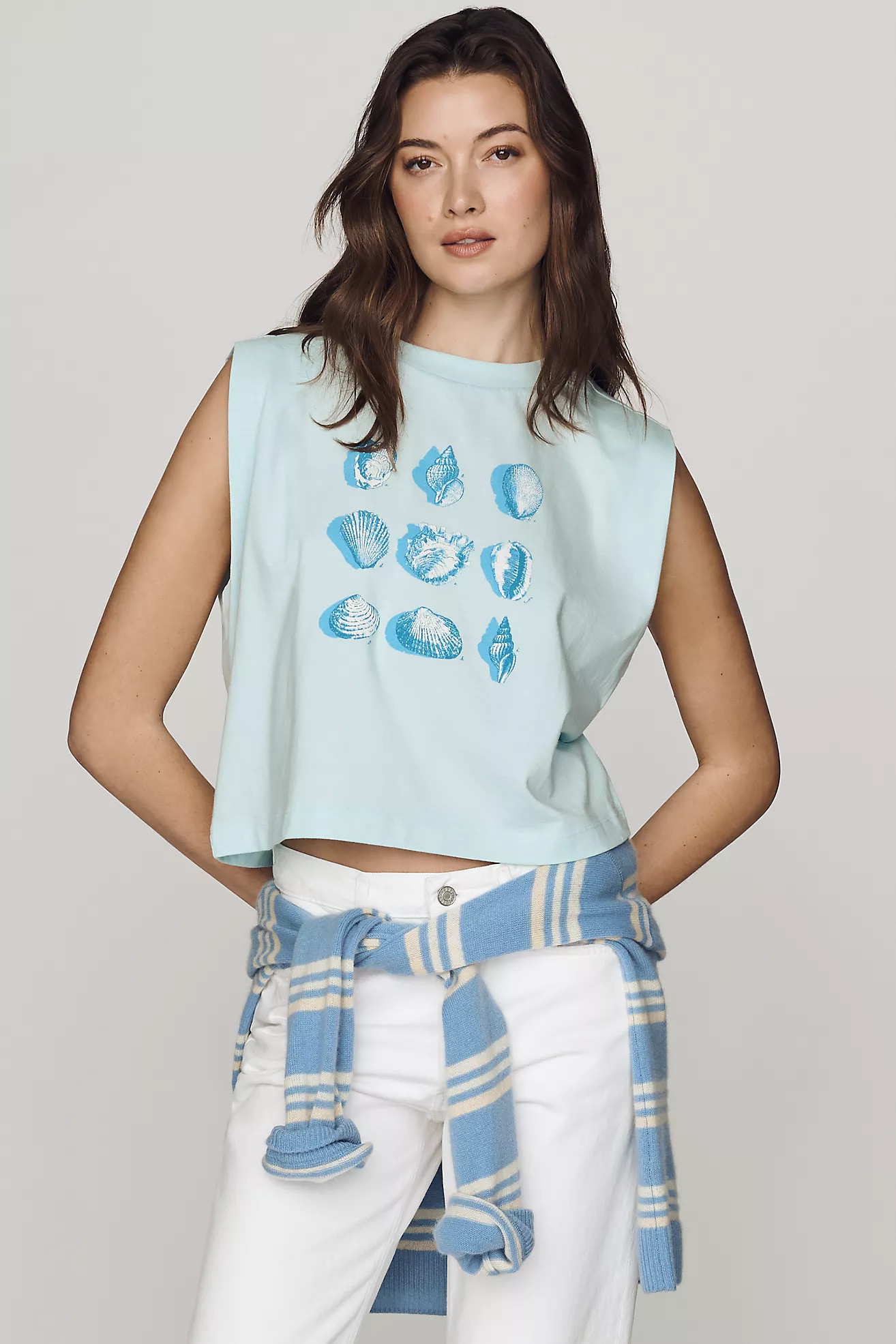 Maeve Shells Muscle Tee | Anthropologie (US)
