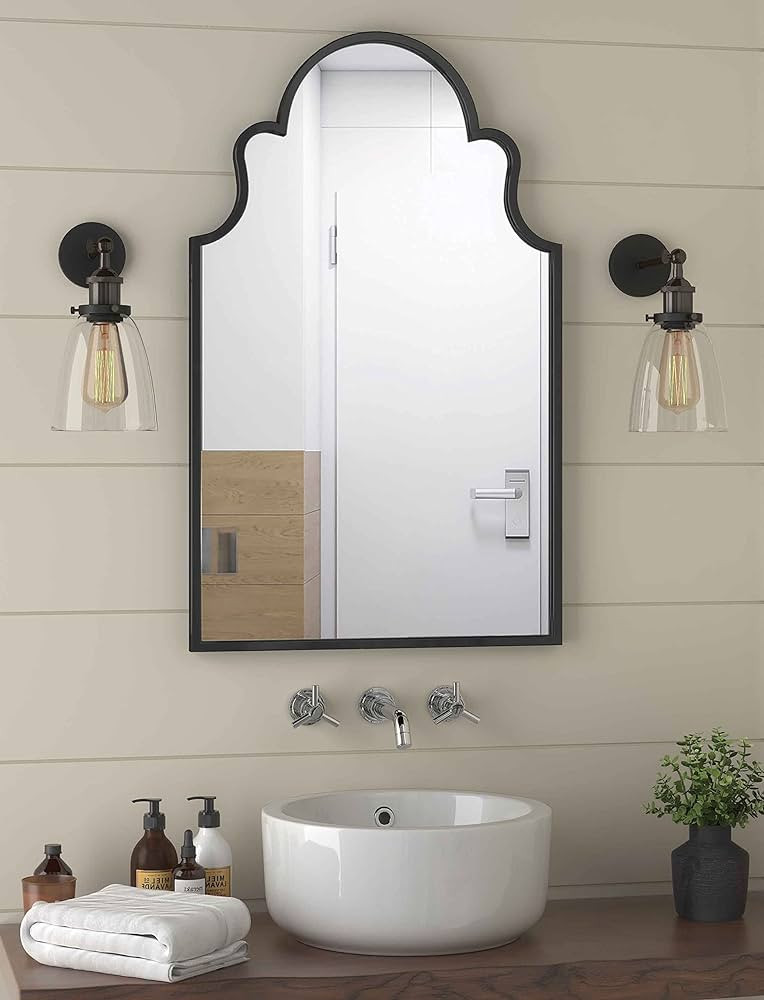 Metal-Frame Accent Wall Mirror - Decorative Mirror Black Vanity Wall Mounted Mirror for Bathroom ... | Amazon (US)