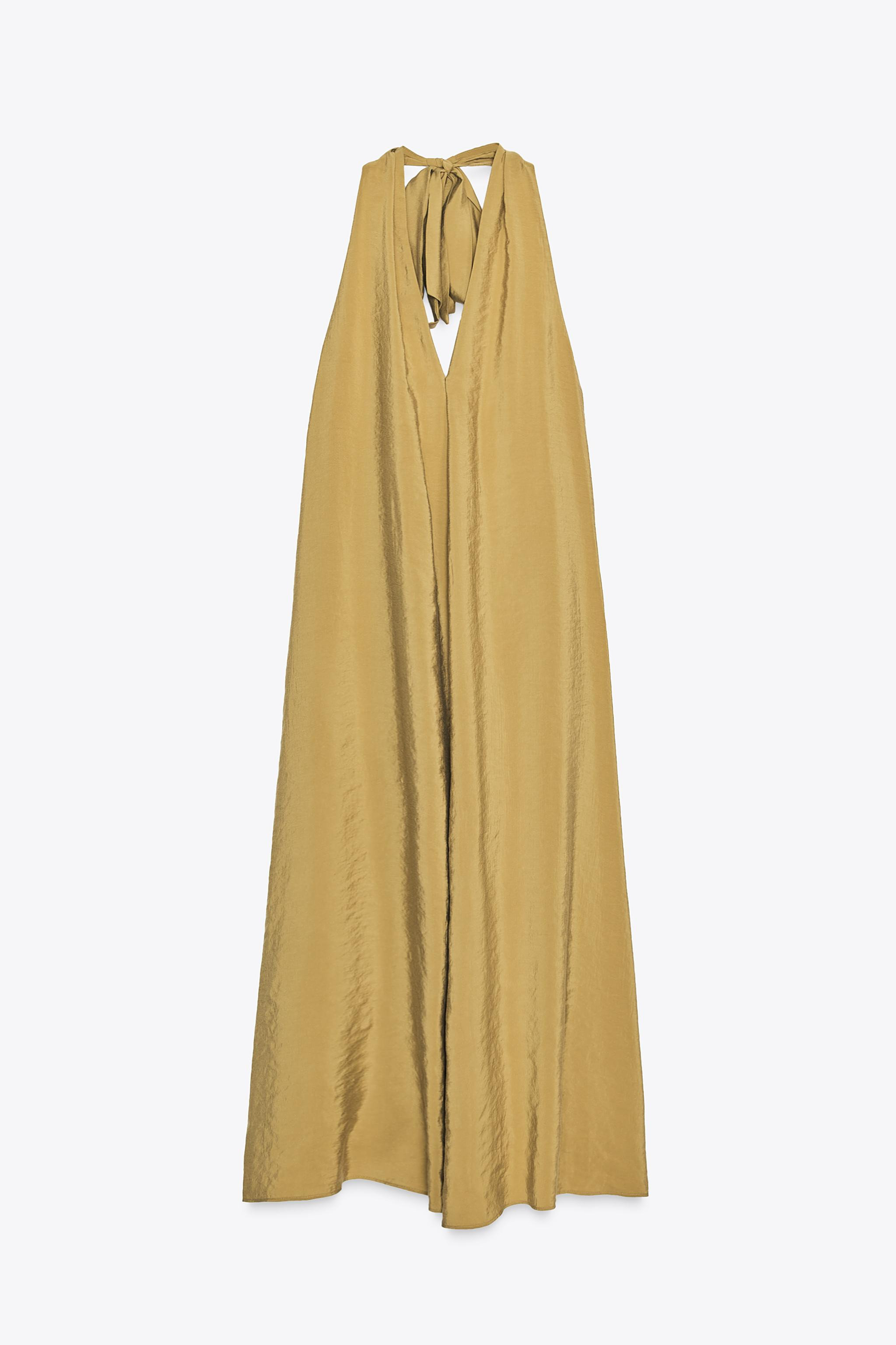 FLOWY HALTER MIDI DRESS | Zara US