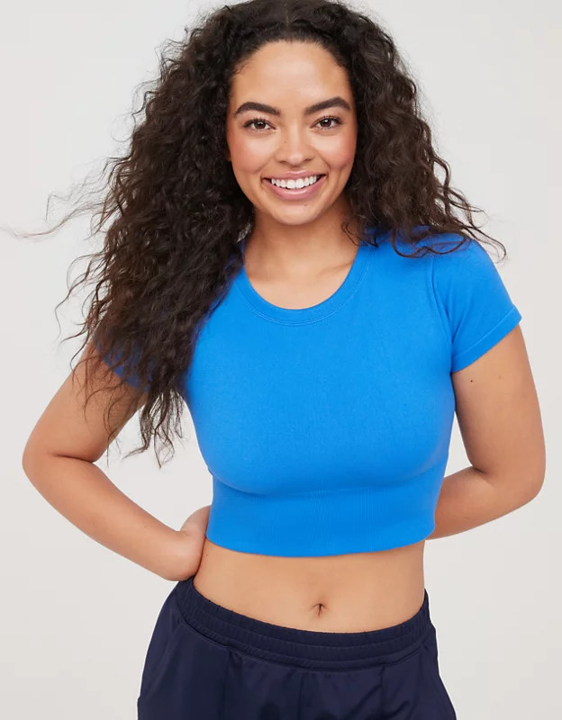 OFFLINE By Aerie Sidewalk Seamless Cropped T-Shirt | Aerie