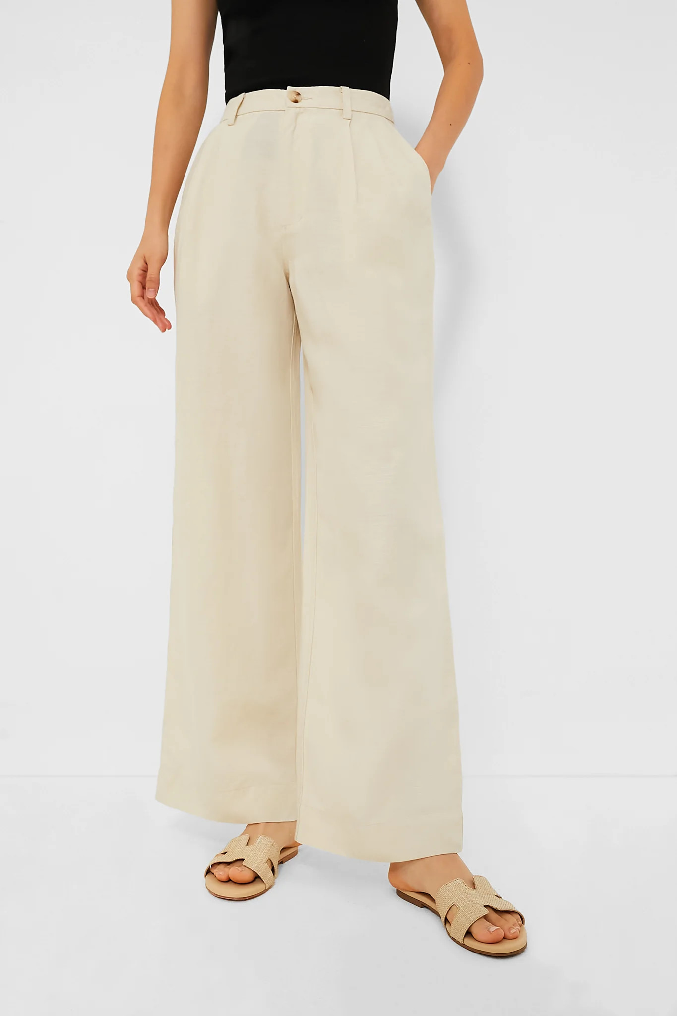 Sandshell Air Linen Pleated Trousers | Tuckernuck (US)