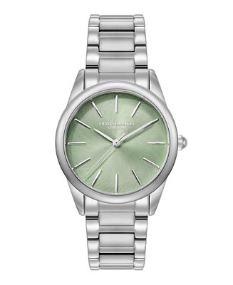 Olivia Burton Women's Glowful Silver Tone Stainless Steel Bracelet Watch, 34mm - Macy's | Macy's