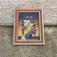 Vintage 50S Framed Small Flowers Oil Painting Floral Old | Etsy (US)