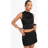 Womens Satin Mini Skirt - Black - 2 | boohoo (US & Canada)