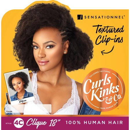 4C Clique 100% Human Hair Clip In By SENSATIONNEL HC4C / Natural / 18INCH Beauty Supply Products | Walmart (US)