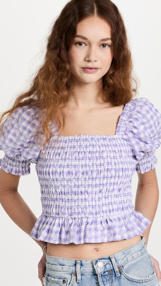 English Factory Embroidered Smocked Top | SHOPBOP | Shopbop