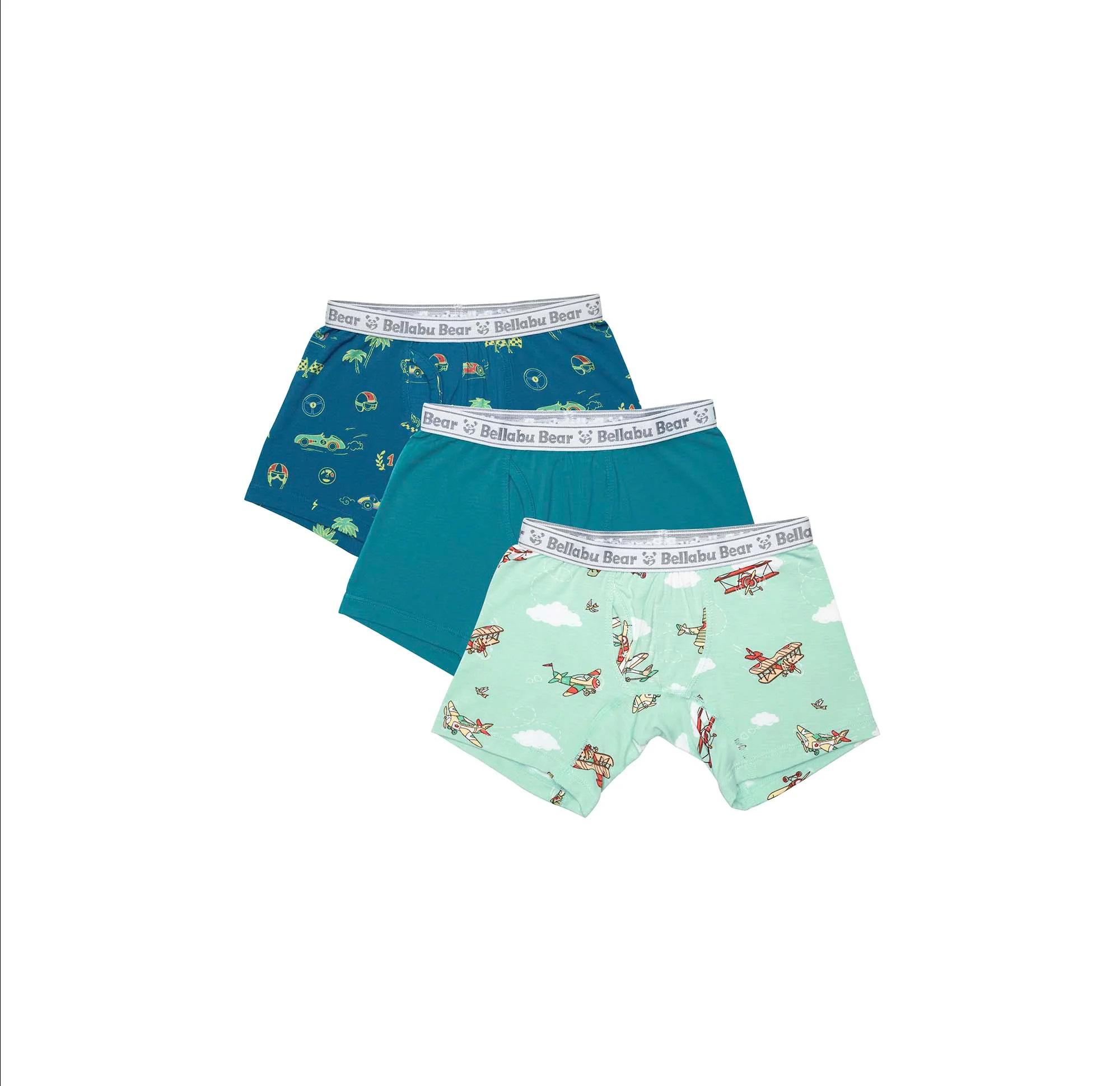 Boys' Boxer Brief Bamboo Underwear 3-Pack | Bellabu Bear