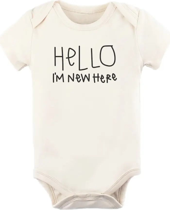 Hello, I'm New Here Organic Cotton Bodysuit | Nordstrom