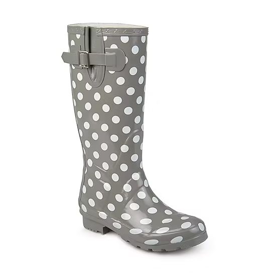 Journee Collection Womens Mist Water Resistant Block Heel Rain Boots | JCPenney