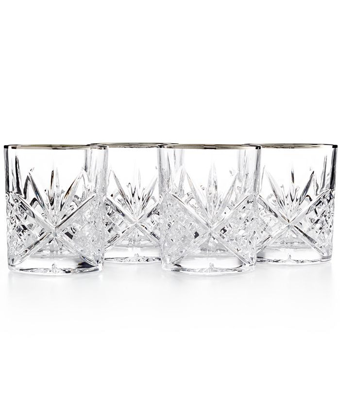 Godinger Dublin Platinum Double Old Fashioned Glasses, Set of 4  & Reviews - Glassware & Drinkwar... | Macys (US)