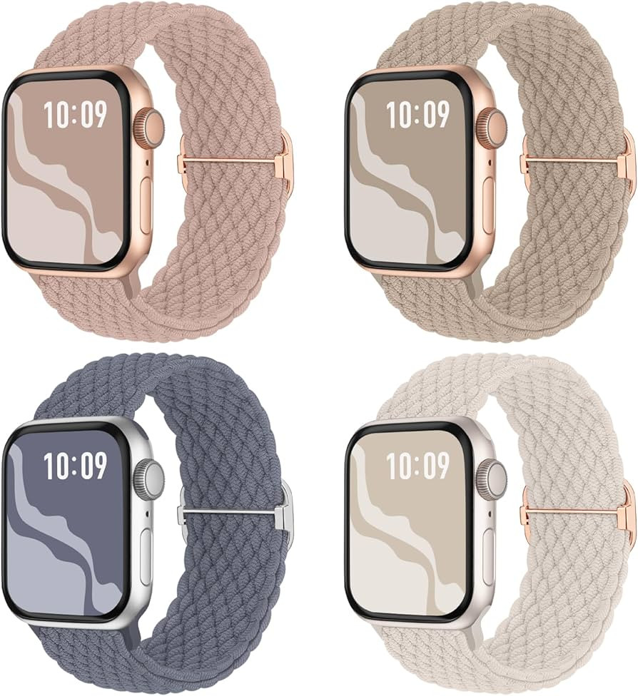 Braided Stretchy Solo Loop Compatible for Apple Watch Band 38mm 40mm 41mm 42mm 44mm 45mm 46mm 49m... | Amazon (US)