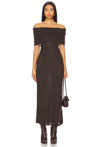 MAJORELLE Avalee Maxi Dress in Chocolate Brown from Revolve.com | Revolve Clothing (Global)