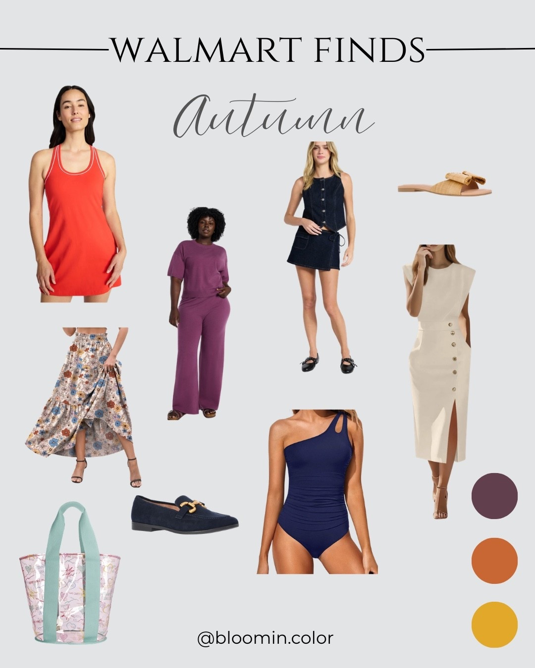 Autumn color palette outfits. True autumn wardrobe. Warm earthy tones clothing. Warm undertone fashion. Muted warm colors. Within season color analysis. Deep autumn style. #LTKSwim #LTKootd

#LTKSeasonal