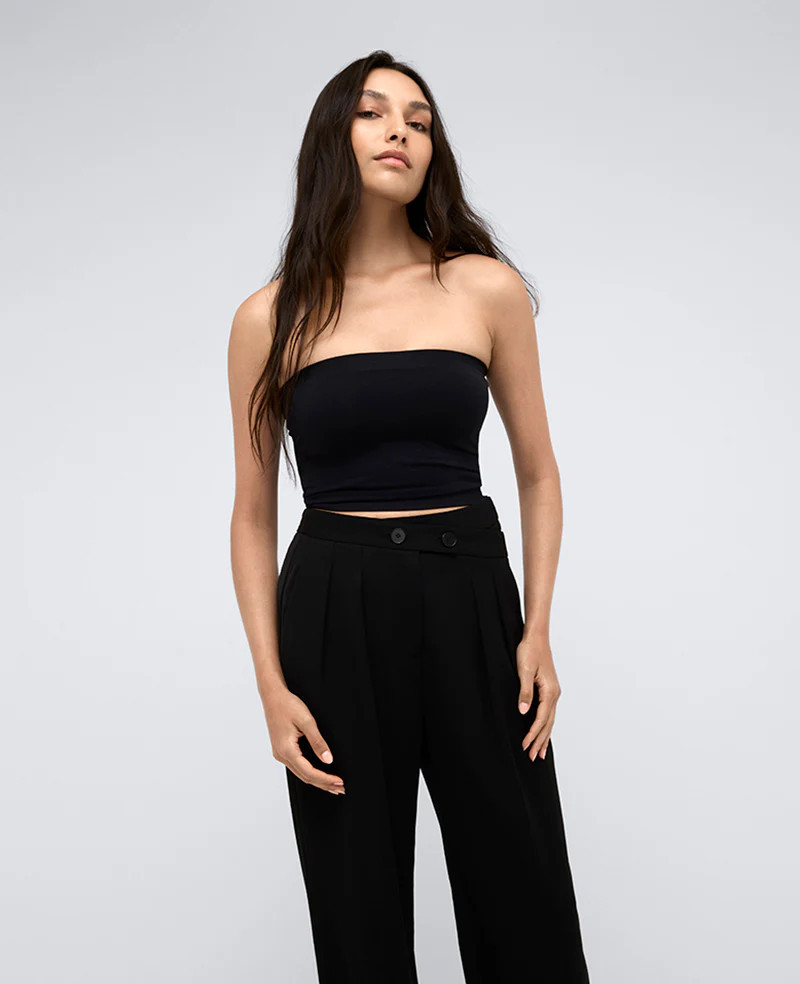 Kenneth Cole | Seamless Cropped Tube Top in BLACK | Kenneth Cole