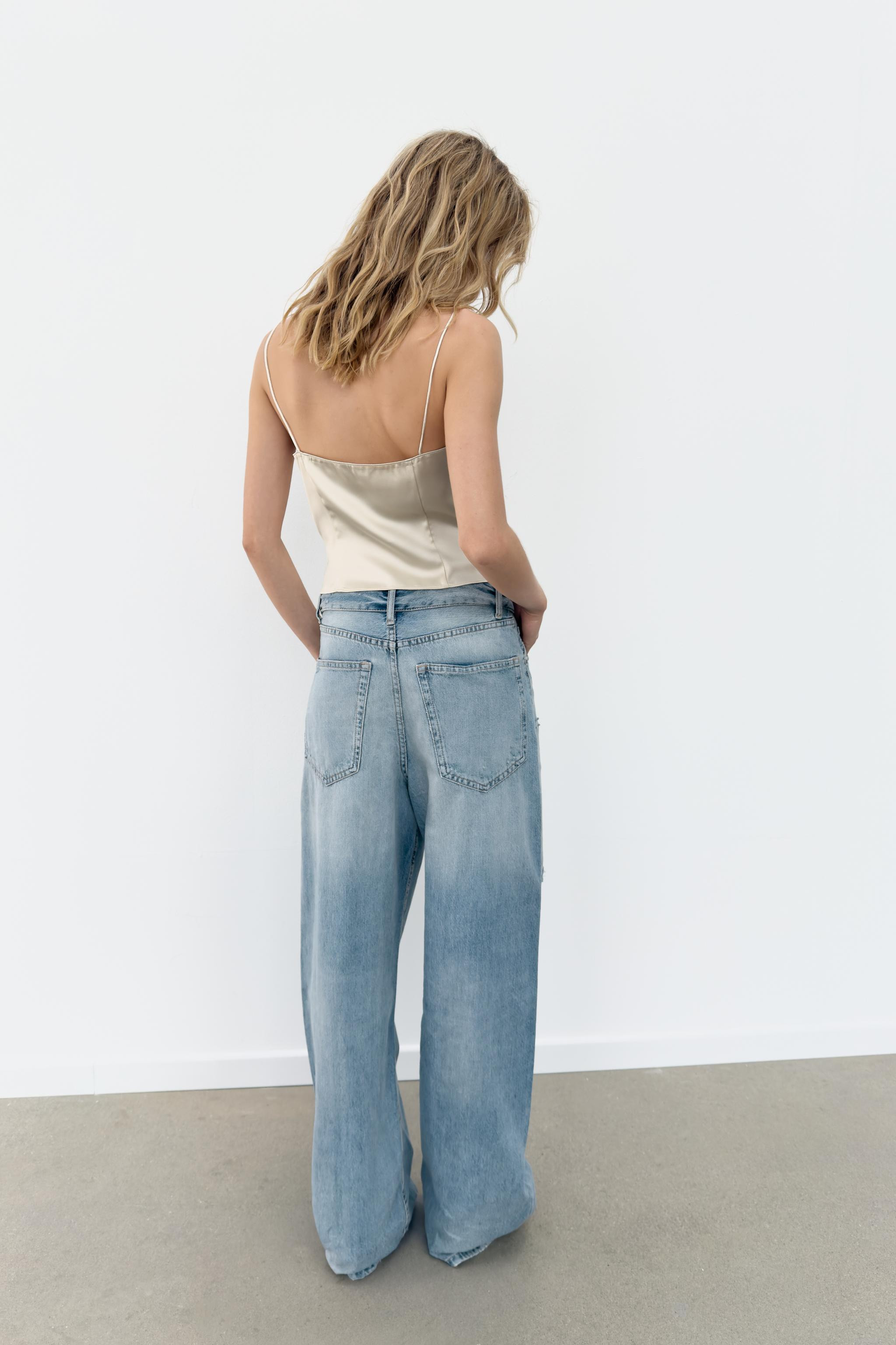 SATIN LACE CROP TOP | Zara UK