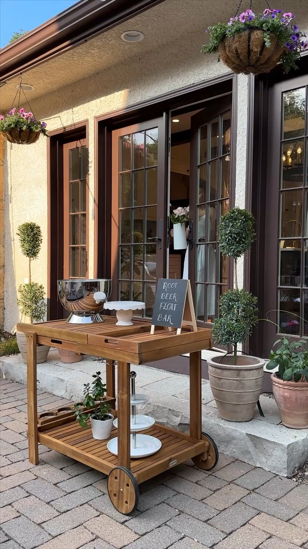 We’ve had this bar cart for several years and love using it. It’s currently on sale. Perfect for entertaining and we also use daily to set and transport our dinner items from indoor to our outdoor table. #summerentertaining #summerhomedecor #outdoorliving