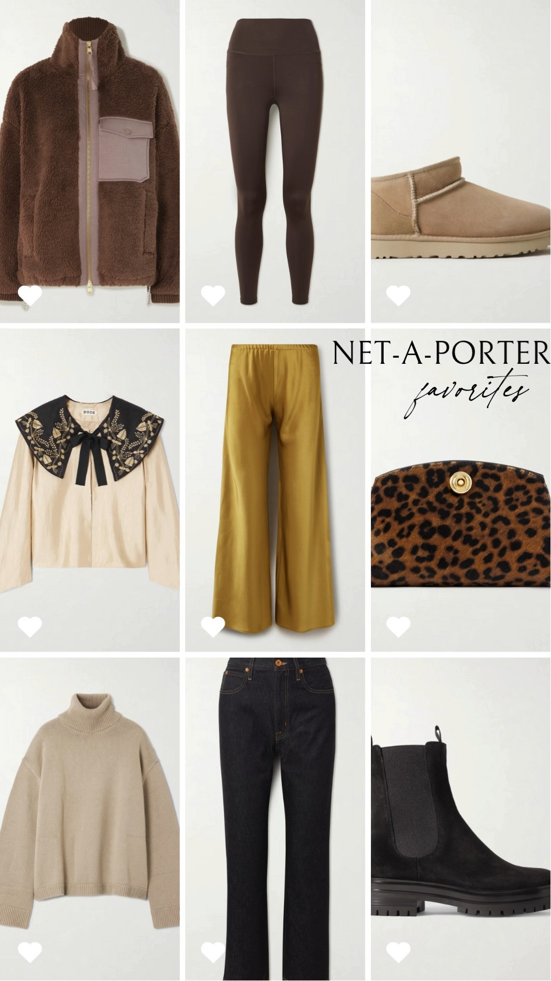 A cozy look, a holiday look, and an everyday look from my recent Net-a-Porter hearts. Love the color of the Ugg minis!

#netaporter #winterstyle #varley #winterathleisure 

 #LTKHoliday #LTKSeasonal #LTKShoeCrush
