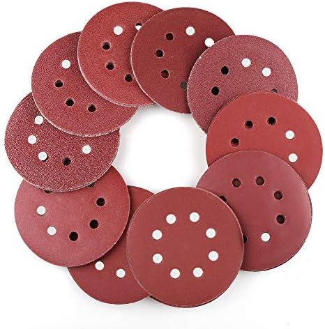 LotFancy 100PCS 5 Inch 8 Hole Sanding Disc - 40 60 80 100 120 180 240 320 400 800 Grit Assorted, ... | Amazon (US)