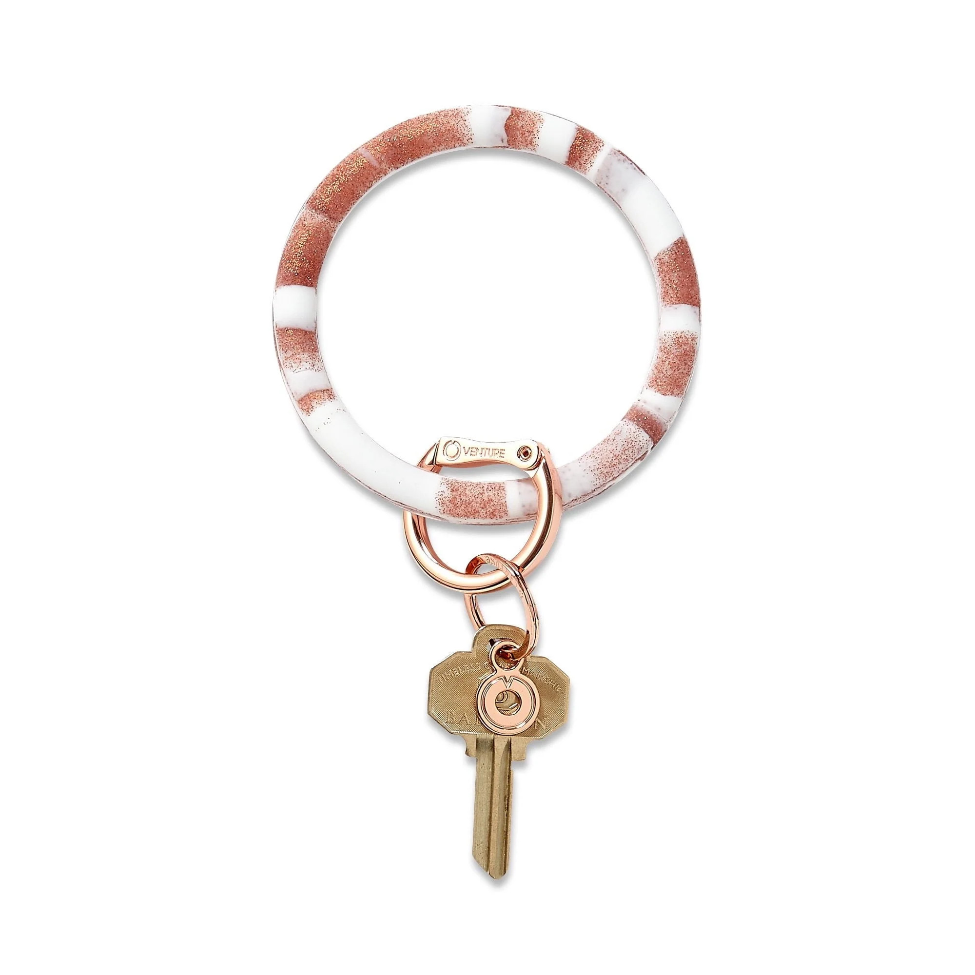 Silicone Big O® Key Ring - Rose Gold Marble | Oventure