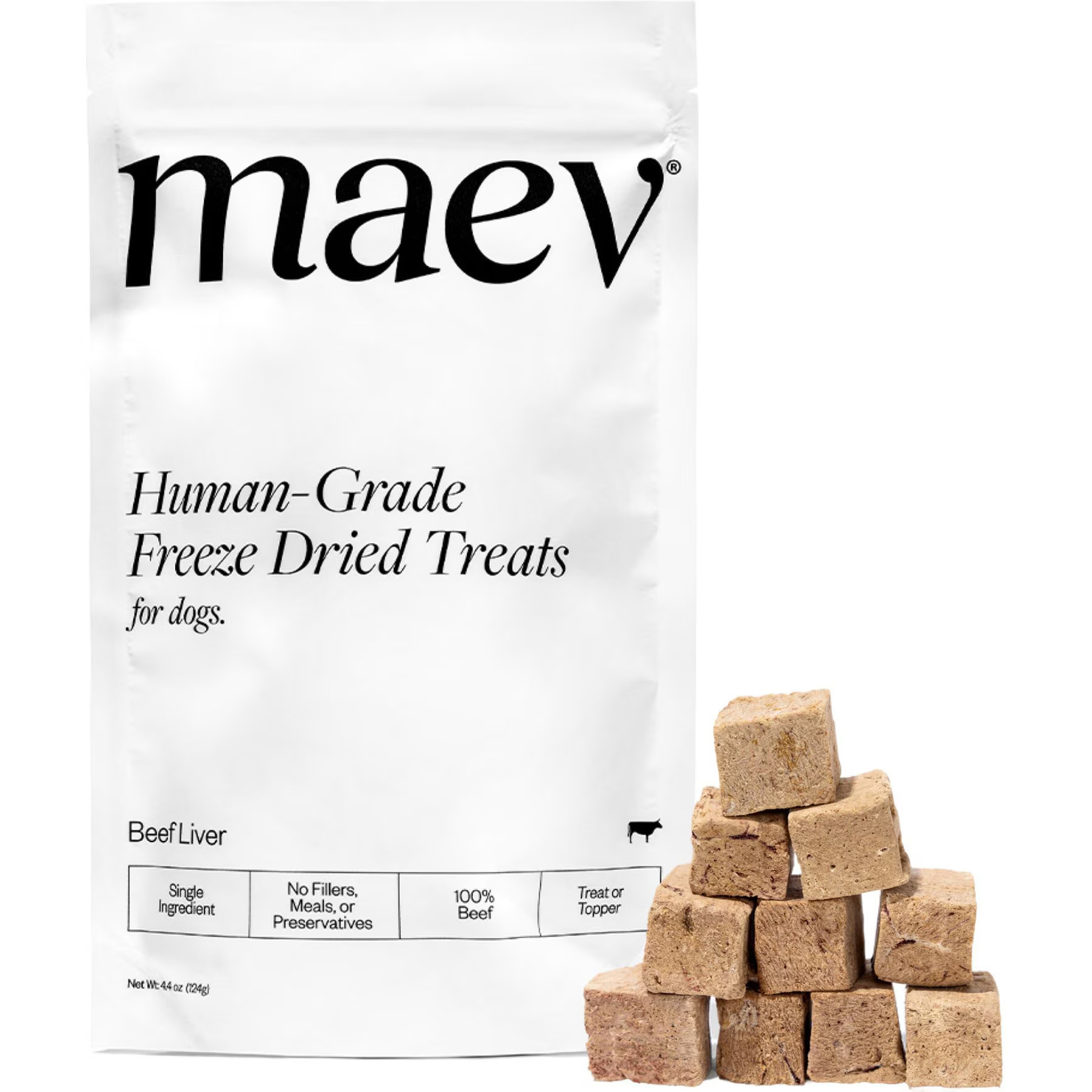 MAEV Human-Grade Beef Liver Freeze-Dried Raw Dog Treats, 4.4-oz bag | Chewy