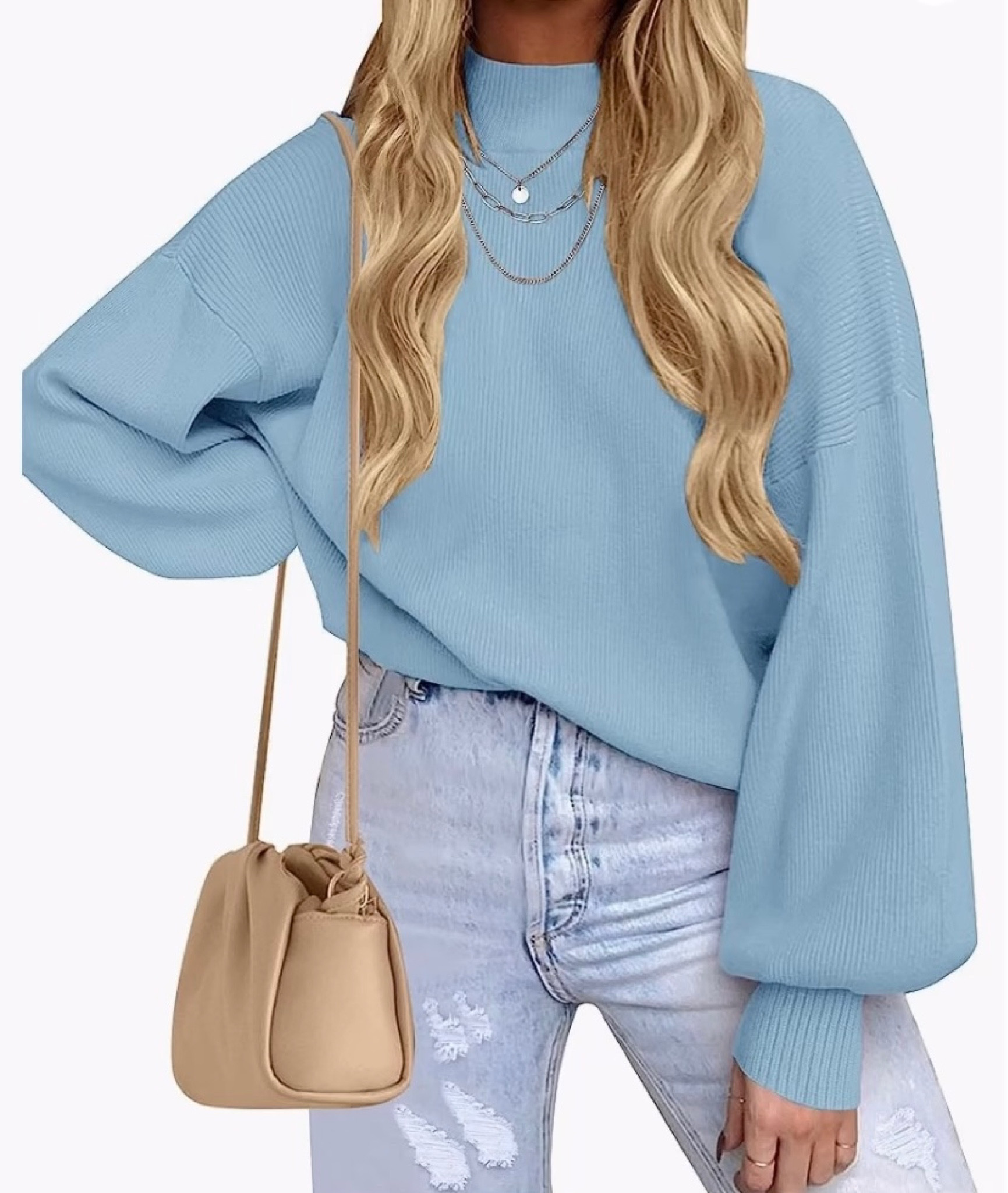 Mock neck lantern sleeve sweater perfect for fall & winter. Flash sale / lightning deal on Amazon! Got this for $24. 

Fall style, teacher outfits, cozy chunky knit sweaters 

#LTKstyletip #LTKunder50 #LTKFind