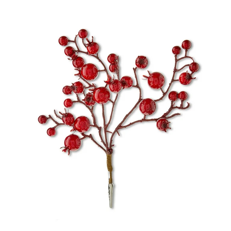 Red Berries Plastic Decorative Christmas Clip, 6 in, by Holiday Time | Walmart (US)
