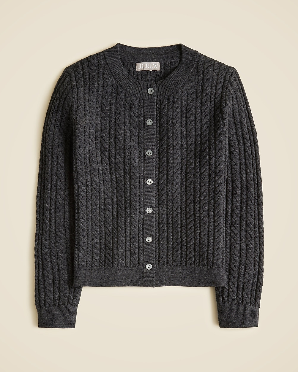 Cable-knit crewneck cardigan in merino wool | J. Crew US