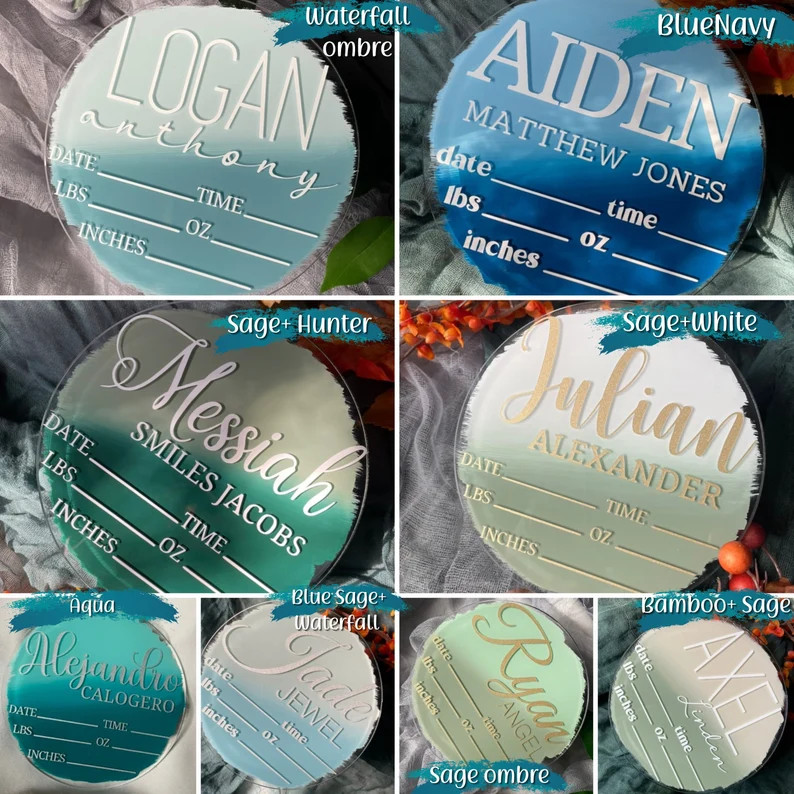 Acrylic Birth Announcement Sign Newborn Baby Birth | Etsy | Etsy (US)