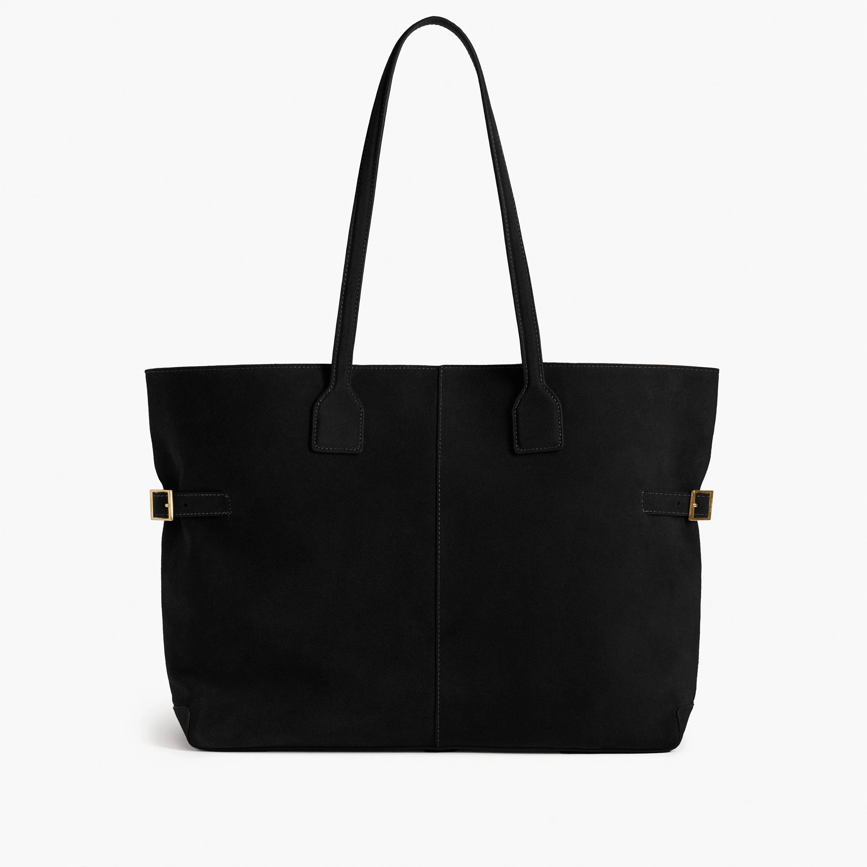 Lesley Tote Bag Suede Black Bag | Flattered