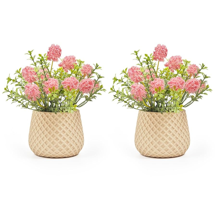 Fake Plants Small with 2 Pack, The Goleden Ball Flower for Bathroom Shelf Decor, Decorative Plant... | Amazon (US)