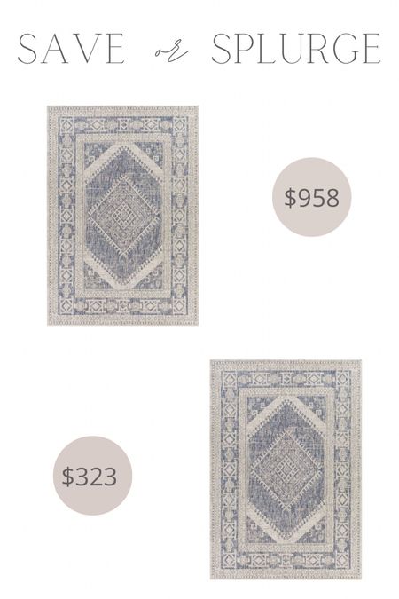 I swear they’re the same exact rug! 

Save or splurge

#LTKsalealert #LTKhome #LTKSeasonal