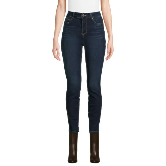Time and Tru Women's High Rise Skinny Jeans, 27", 29” Inseams, Sizes 2-22 | Walmart (US)