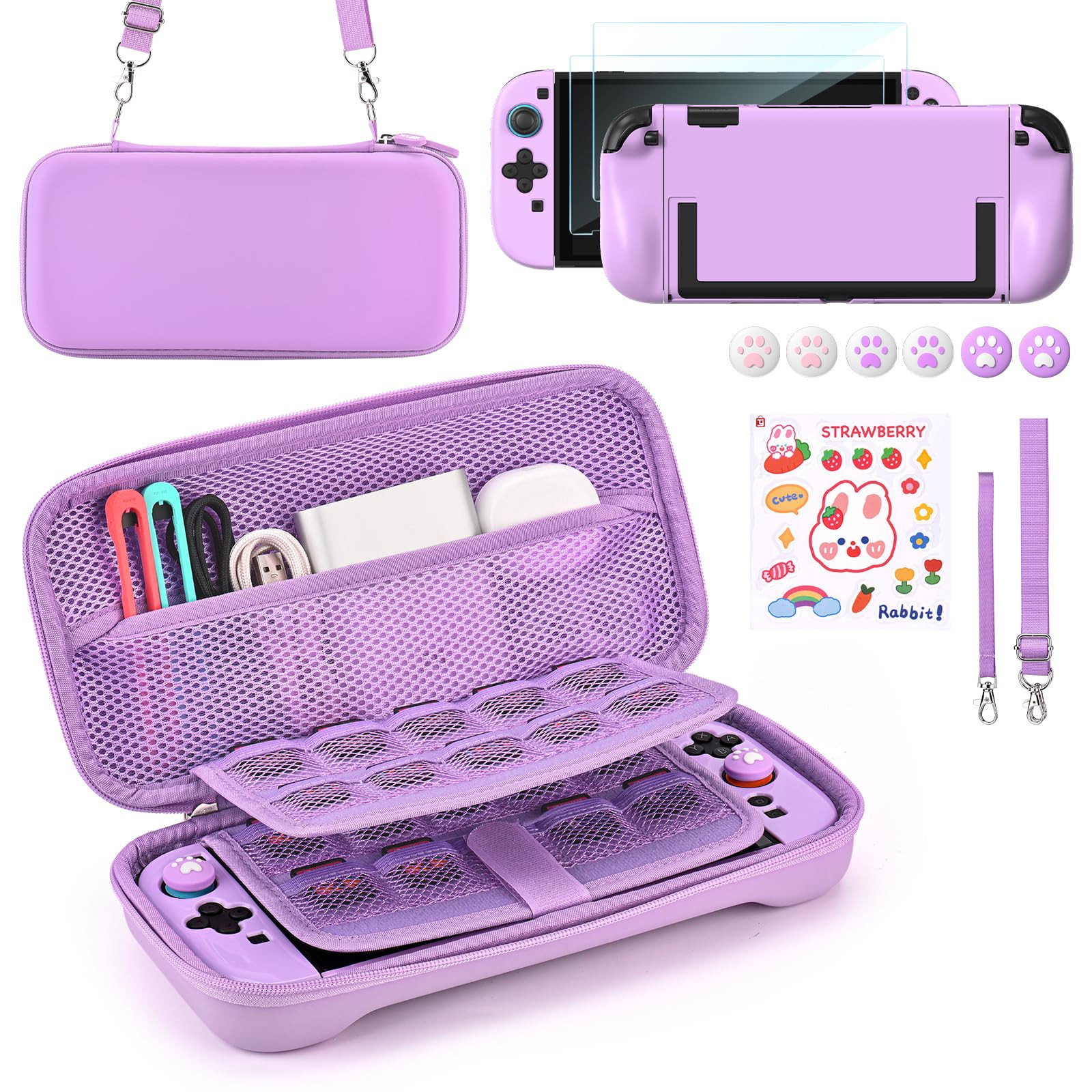 Younik Switch 2 Accessories Bundle, 15 in 1 Purple Switch 2 Accessories Kit for Girls Include Swi... | Amazon (US)