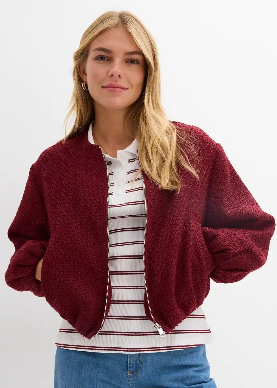 Blouson aus softem Bouclégarn | Bonprix DE