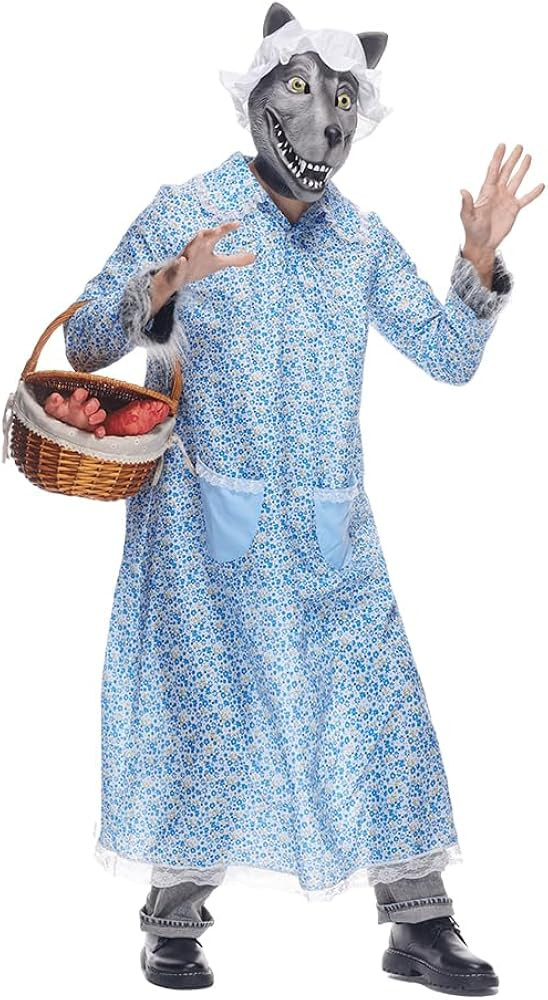 EraSpooky Adult Big Bad Granny Wolf Costume Funny Halloween Fairytale Little Red Riding Hood Outi... | Amazon (US)