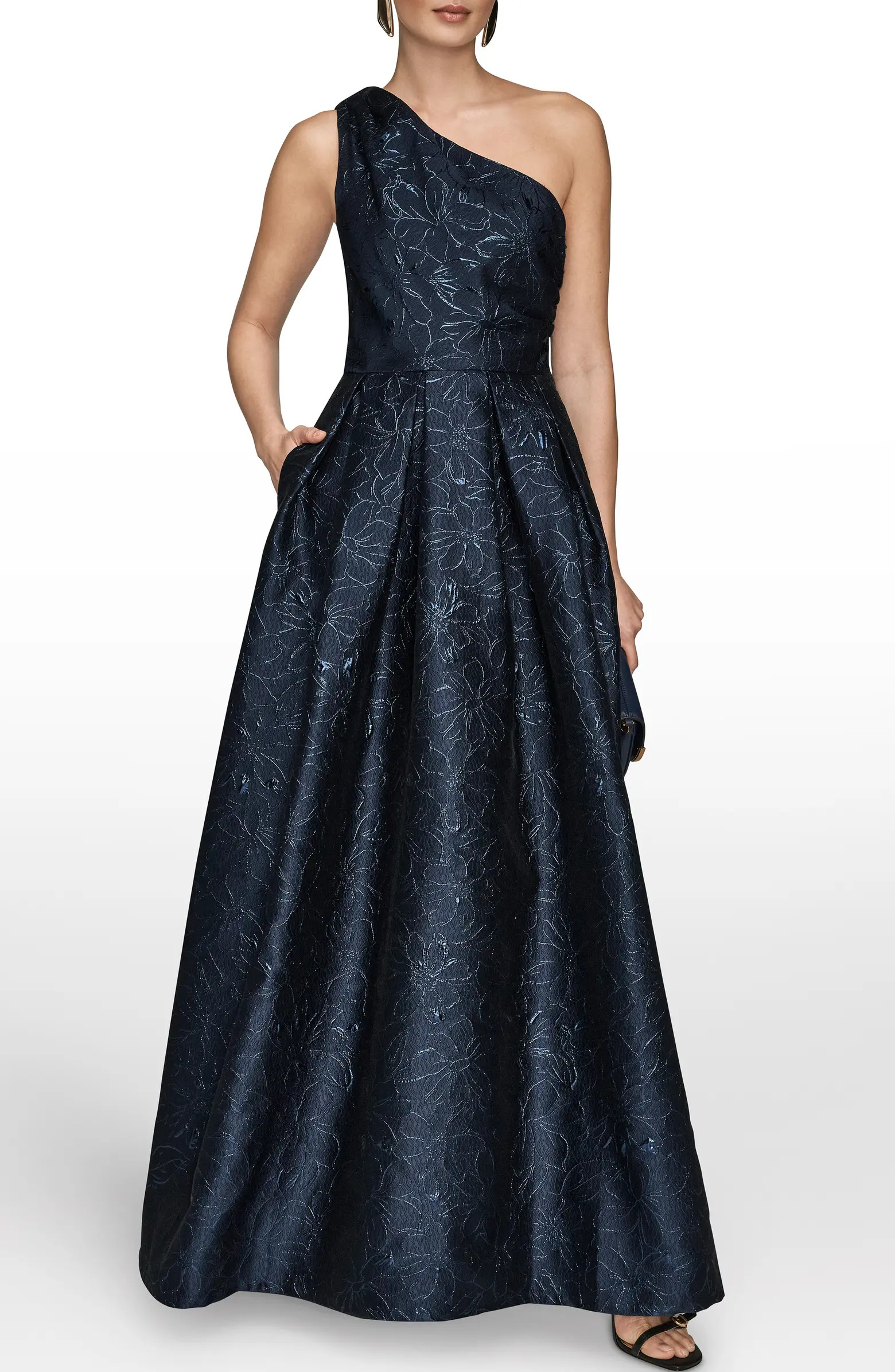 Metallic One-Shoulder Gown | Nordstrom