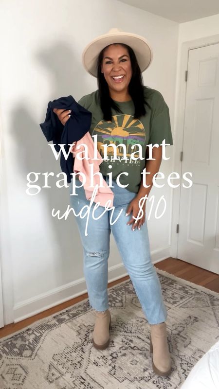 I still can’t believe all these graphic tees from @walmart are under $10! I’m wearing a 2XL for an oversized fit! 🙌🏽

// walmart finds, walmart fashion, fall fashion, casual outfit, fall outfit ideas, size 12, mid size, size 12, affordable fashion, time and tru, free assembly 

#LTKSeasonal #LTKsalealert #LTKunder50