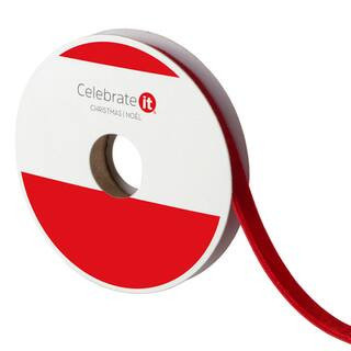 3/8" x 12Ft Velvet Ribbon by Celebrate It® Christmas in Red | Michaels® | Michaels Stores