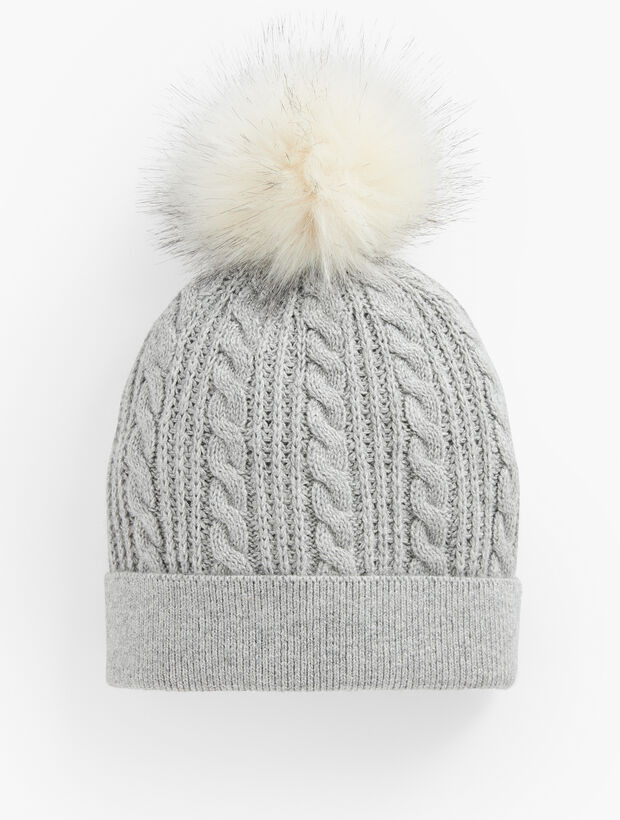 Metallic Cable Knit Beanie | Talbots