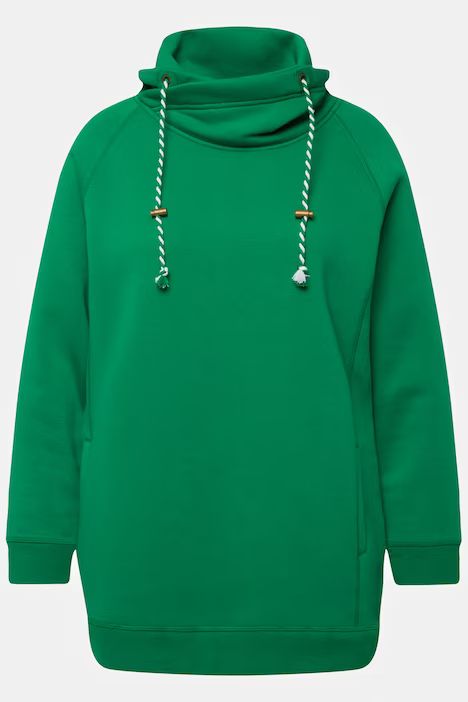 Drawstring Collar Long Sleeve Sweatshirt | Ulla Popken