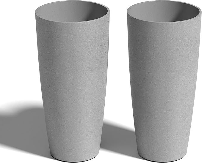 Veradek Andora Round Tall Planter Pots for Indoor/Outdoor Use | Made from Plastic - Concrete Mix ... | Amazon (US)