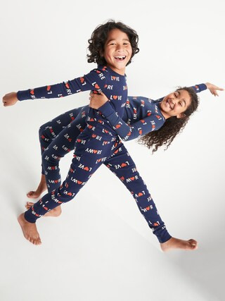Matching Gender-Neutral Printed Snug-Fit Pajama Set for Kids | Old Navy (US)