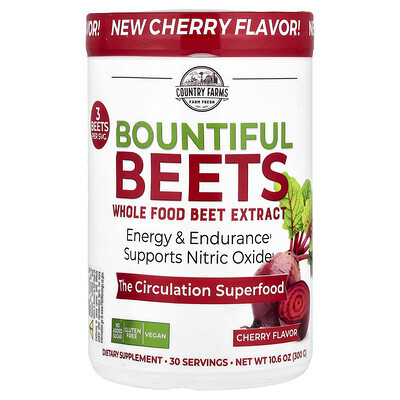 Country Farms, Bountiful Beets, Whole Food Beet Extract, Cherry, 10.6 oz (300 g) | iHerb