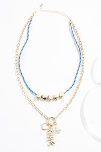 Cato Fashions | Cato Corded Gold Tropical Charm Necklace | Cato Fashions