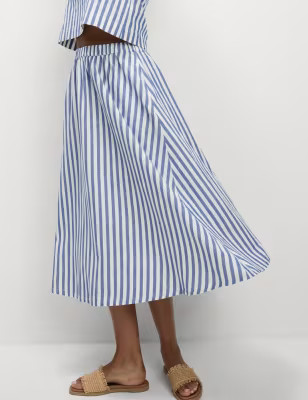 Printed Midaxi Beach Skirt with Linen | Marks and Spencer US