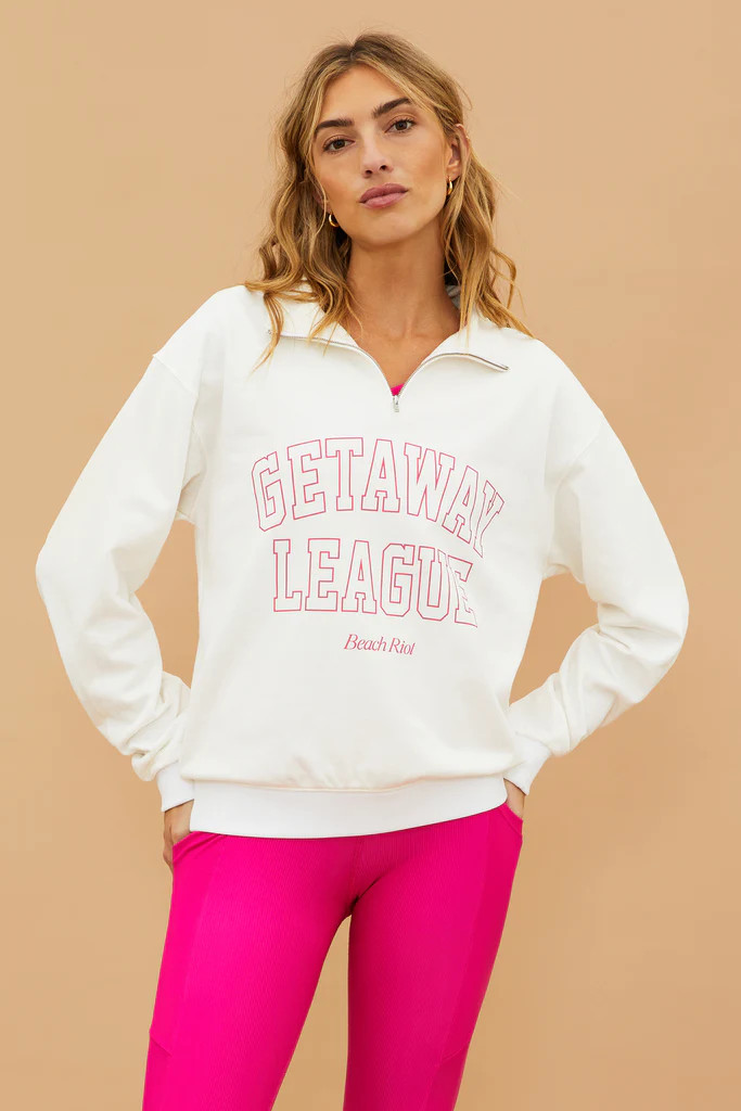 Ridge Half Zip Sweatshirt Icy White | Beach Riot